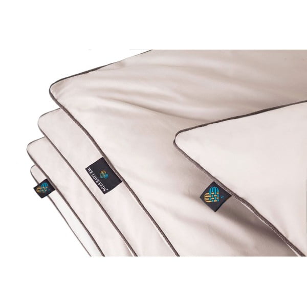 Svijetlo siva navlaka za poplun za bračni krevet/za produženi krevet od egipatskog pamuka 200x220 cm Perla – WeLoveBeds-image-1