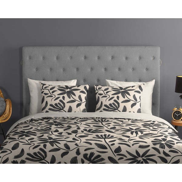 Crna/bež pamučna posteljina za krevet za jednu osobu/za produženi krevet 140x220 cm Emilia – Good Morning-image-2