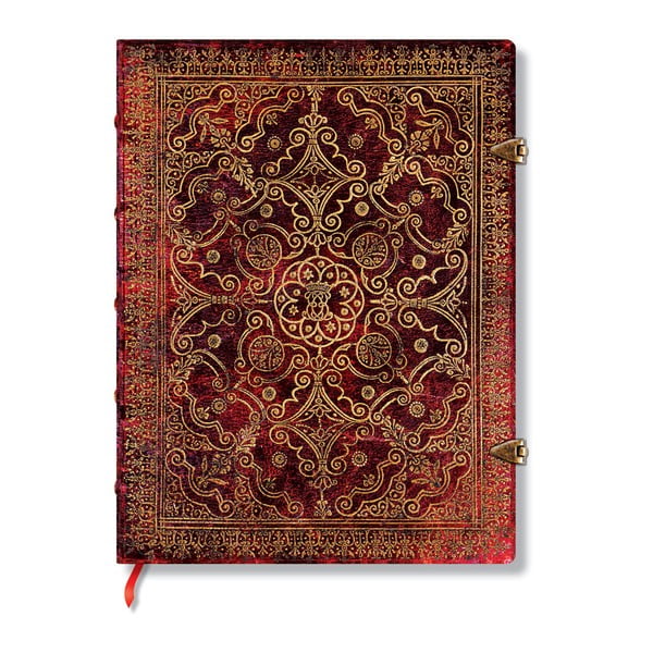 Crvena bilježnica s linijama i tvrdim koricama Paperblanks Carmine, 144 stranica