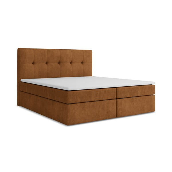 Boxspring krevet s prostorom za odlaganje 180x200 cm boje terakote Palta – Makamii