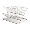 Metalni dvoetažan ocjeđivač za posuđe u sjajno srebrnoj boji 41x31 cm Dry-It – Mette Ditmer Denmark