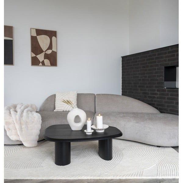 Crni stolić za kavu s pločom stola u dekoru jasena 78x96 cm Tirano – House Nordic-image-1