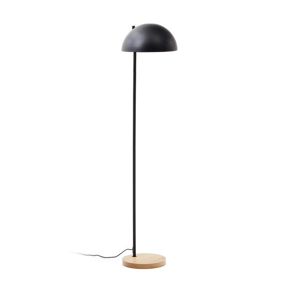 Crna/u prirodnoj boji stojeća svjetiljka s metalnim sjenilom (visina 150 cm) Catlar – Kave Home
