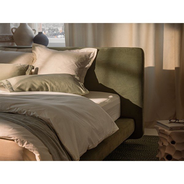 Svijetlo sivi tapecirani bračni krevet 140x200 cm Linea – Micadoni -image-4