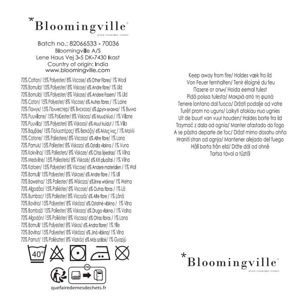 Plava/bež deka od recikliranog pamuka 130x160 cm Salobre – Bloomingville-image-4