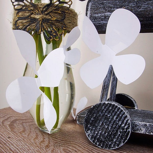 Set od 12 bijelih ljepljivih 3D naljepnica Ambiance Flowers-image-2