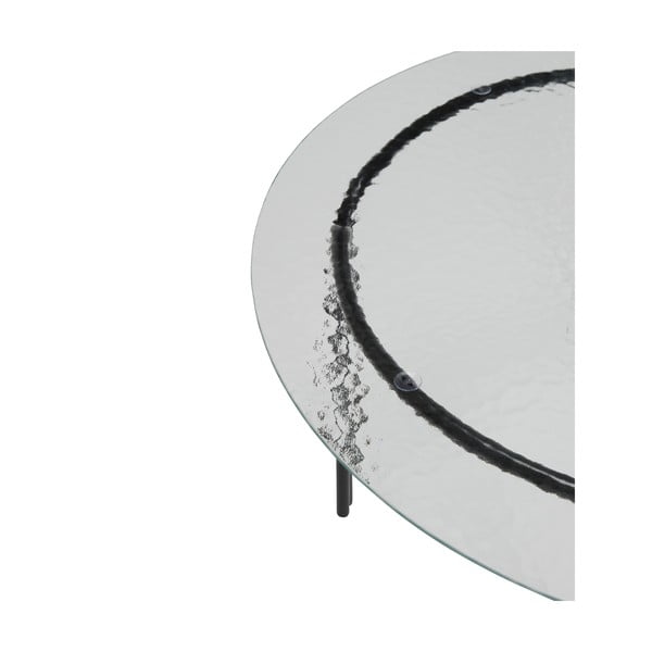Crni okrugao stolić za kavu sa staklenom pločom stola ø 80 cm Orbit – Hübsch-image-3