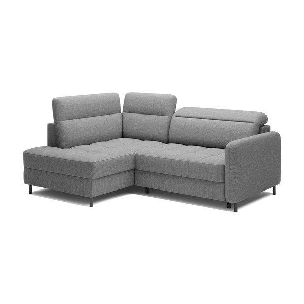 Siva baršunasti sklopiva/s prostorom za odlaganje kutna garnitura (s lijevim kutom/u obliku slova L) Barea – ELTAP-image-2