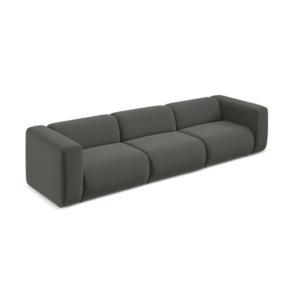Siva baršunasti sofa 319 cm Ekahi – Makamii-image-3
