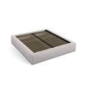 Bež tapecirani bračni krevet s prostorom za odlaganje s podnicom 160x200 cm Simon – Micadoni 