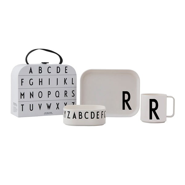 3-dijelni dječji set za jelo s kovčekom Design Letters Classics R
