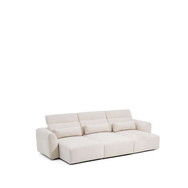 Bež podesiva/sklopiva sofa od šenila s ležaljkom 335 cm Lares – Kave Home-image-4