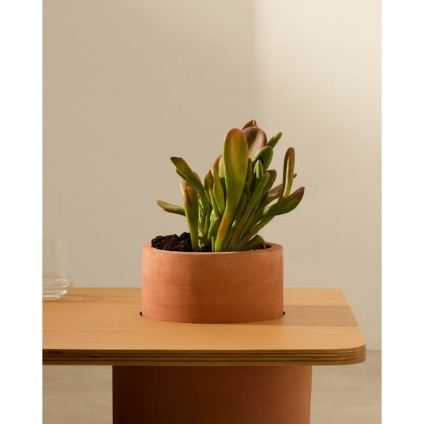 Okrugao stolić za kavu u dekoru jasena u prirodnoj boji 60x110 cm Olaria – Kave Home-image-2