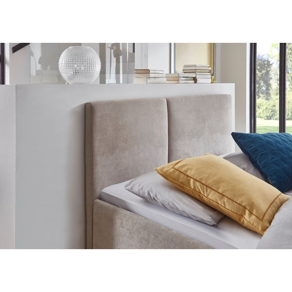 Bež tapecirani bračni krevet s podnicom 140x200 cm Piano – Meise Möbel-image-1