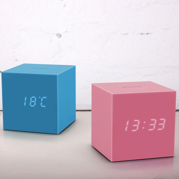 Plava LED budilica Gingko Gravity Cube-image-1