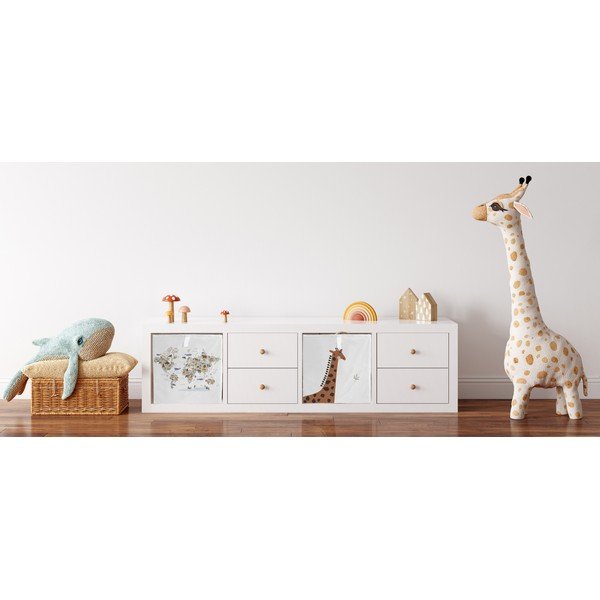 Bijeli tekstilni organizator za dječje igračke 32x32x32 cm Safari Animals – Butter Kings-image-1