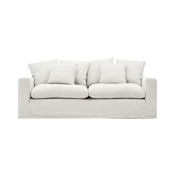 Bijela lanena sofa 240 cm Nora – Kave Home