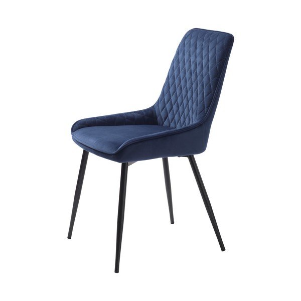 Plava baršunasta blagovaonska stolica Milton - Unique Furniture-image-1
