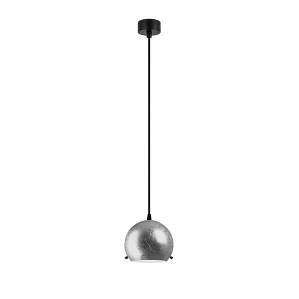 Viseća lampa u srebrnoj boji sa crnim kablom Sotto Luce Myoo