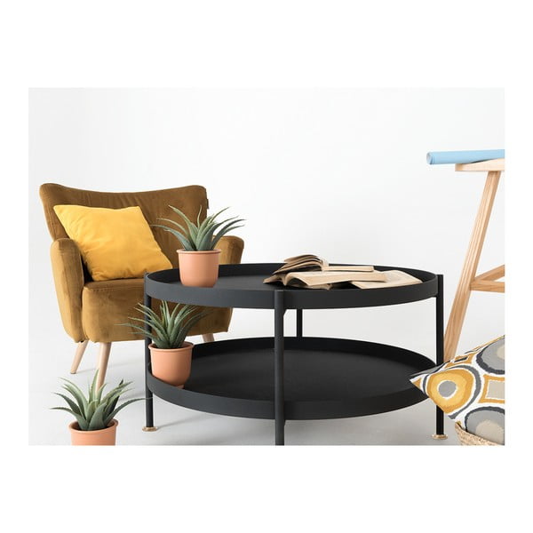 Crni stolić CustomForm Hanna, ⌀ 60 cm-image-2