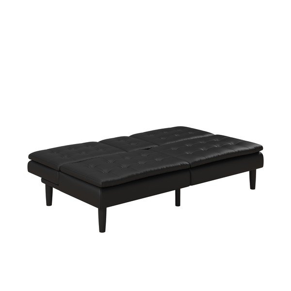 Crna sklopiva sofa od imitacije kože 191 cm Maine – Støraa-image-4