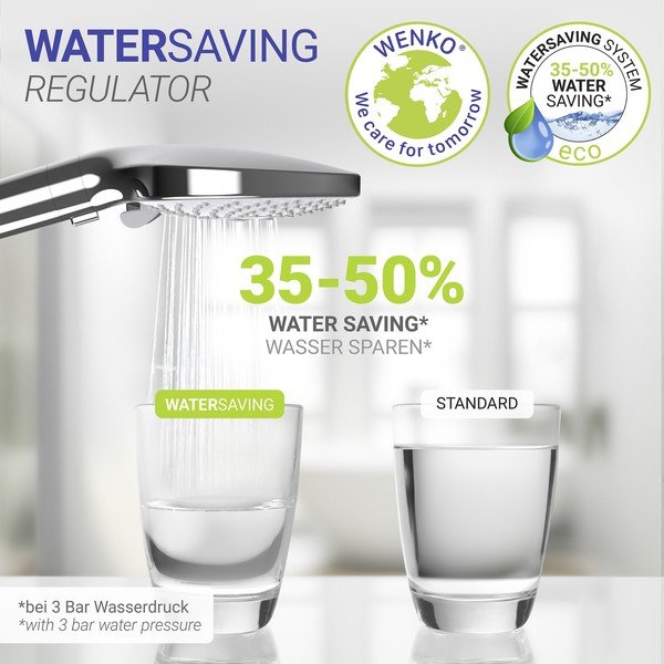 Plastična ručka za tuš u sjajno srebrnoj boji ø 12 cm Water Saving – Wenko-image-2