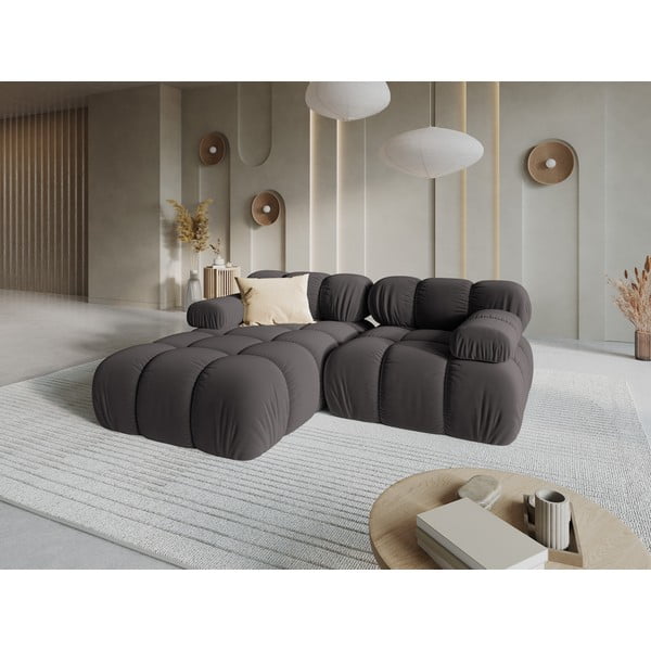 Tamno siva baršunasta sofa 191 cm Bellis – Micadoni Home-image-1