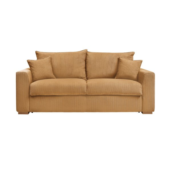 Senf žuta sklopiva sofa od samta 225 cm Augustin – Bobochic Paris