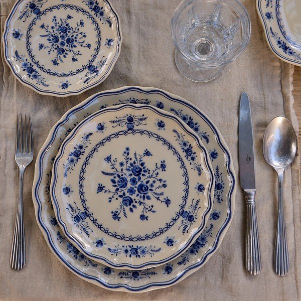 Plavi/bež desertni tanjur od kamenine ø 17 cm Vila – Costa Nova-image-2