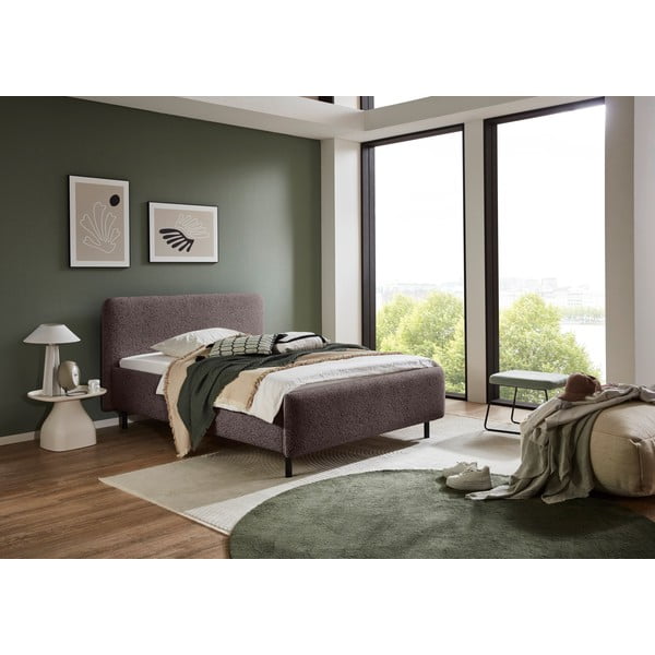 Antracitno sivi tapecirani bračni krevet s prostorom za odlaganje s podnicom 140x200 cm Primo – Meise Möbel-image-1