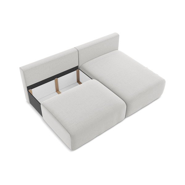 Svijetlo siva baršunasti sklopiva/s prostorom za odlaganje kutna garnitura (s desnim kutom/s ležaljkom) Kalena – Makamii-image-4