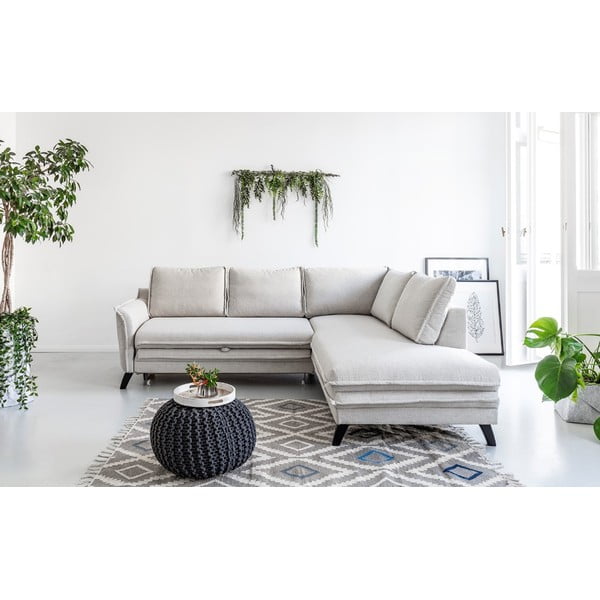 Svijetlobež kutna garnitura na razvlačenje, desni kut, Miuform Charming Charlie L-image-1