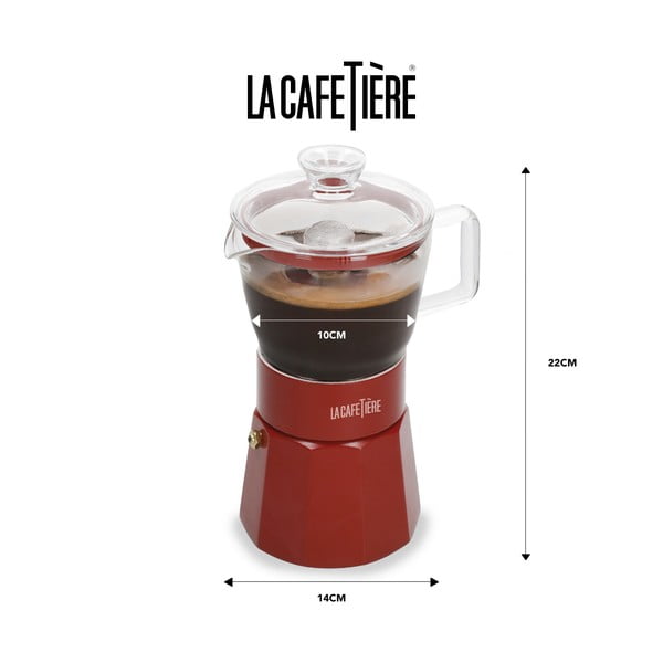 Crveni mocha čajnik od nehrđajućeg čelika 0,29 l La Cafetiere Verona - Kitchen Craft-image-2