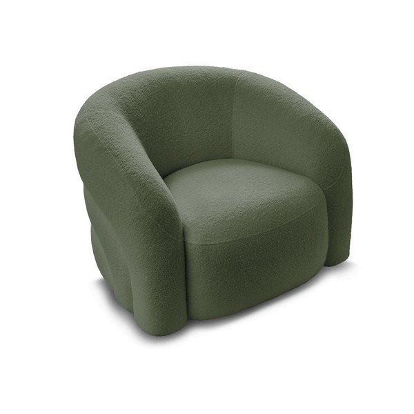Zelena okretna fotelja od bouclé tkanine Elina – Bobochic Paris-image-3