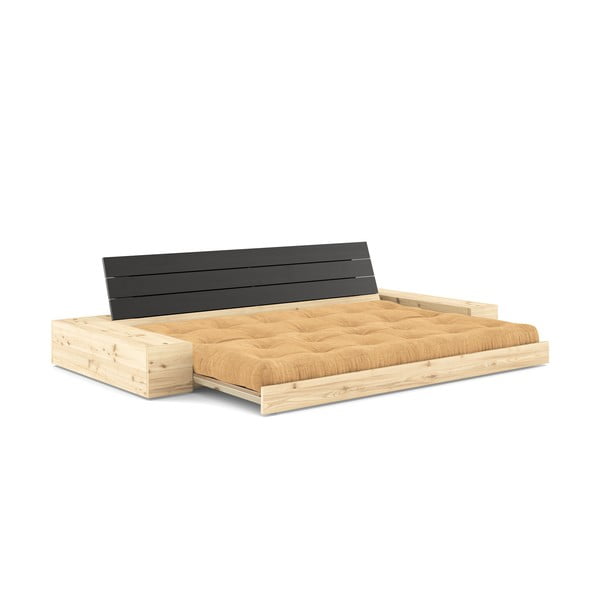Senf žuta/svjetlo smeđa sklopiva sofa od samta 244 cm Base – Karup Design-image-4