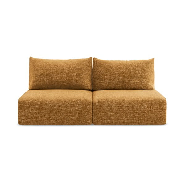 Narančasta sklopiva/s prostorom za odlaganje sofa 216 cm Kalena – Makamii