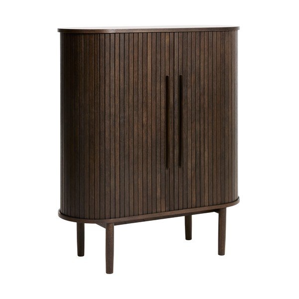 Ormarić u dekoru hrasta s kliznim vratima u tamnoj prirodnoj boji 100x118x40 cm Meta – Unique Furniture