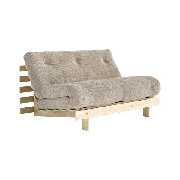 Krem sklopiva sofa od samta 140 cm Roots – Karup