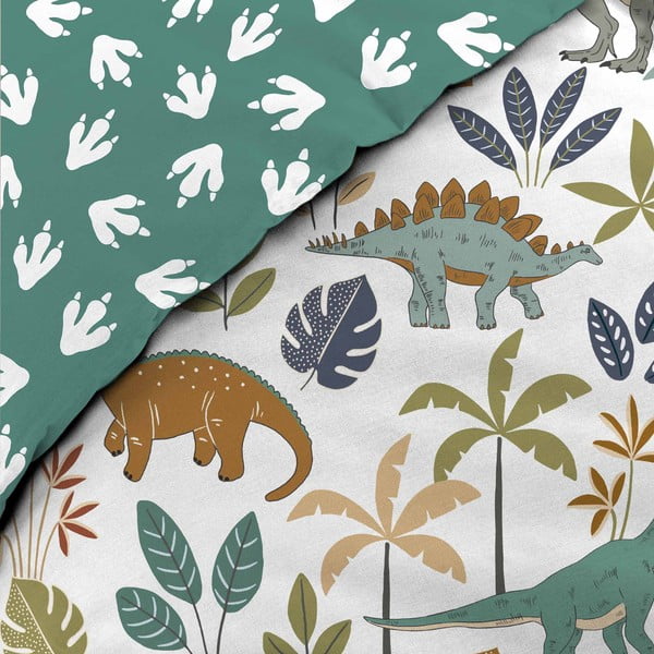 Bijela/zelena pamučna dječja posteljina za krevet za jednu osobu 140x200 cm Dina – douceur d'intérieur-image-2