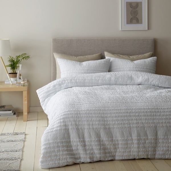 Bijela posteljina za bračni krevet 200x200 cm Lennon Stripe – Catherine Lansfield