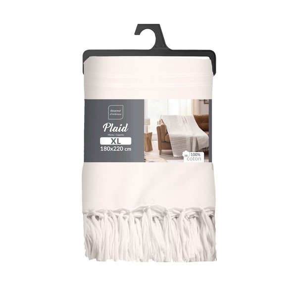 Krem pamučan prekrivač 125x150 cm Lilia – douceur d'intérieur-image-2