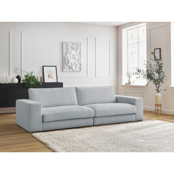 Svijetlo siva sofa od samta 274 cm Leonard – Bobochic Paris-image-1