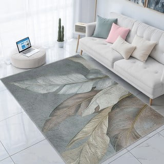 Zeleni/sivi perivi tepih 80x150 cm Dusty Leaves – Mila Home