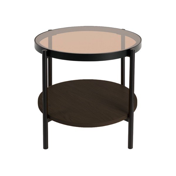 Okrugao pomoćni stol sa staklenom pločom stola ø 48 cm Hassel – Unique Furniture