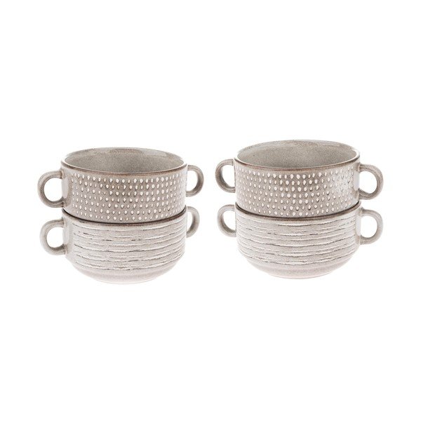 Svjetlo smeđe keramičke zdjelice u setu 4 kom za juhu 470 ml – Dakls