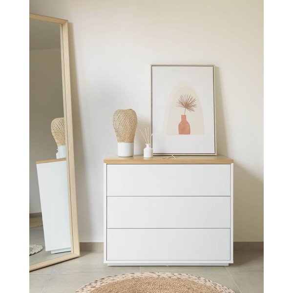 Bijela niska komoda 90x75 cm Abilen – Kave Home-image-1