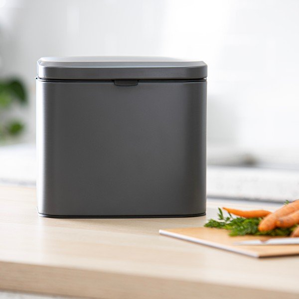 Tamno siva kanta za bio otpad 4 l Essentials – Ladelle-image-4