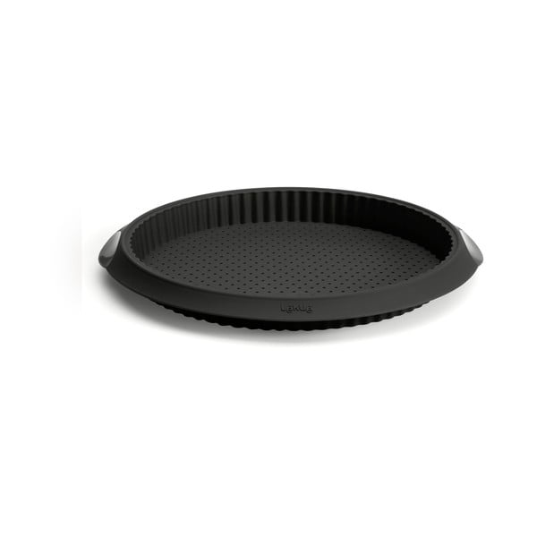 Crni silikonski kalup s rupicama za quiche Lékué, ⌀ 28 cm