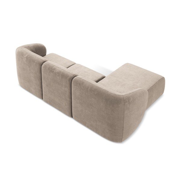 Svjetlo smeđa kutna garnitura od šenila (s lijevim kutom/s ležaljkom) Lani – Makamii-image-3