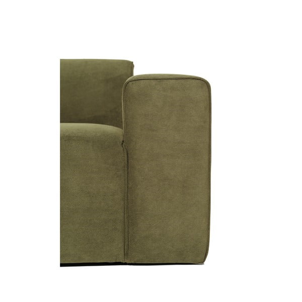 Kaki zelena baršunasta modularna sofa u obliku slova U Scandic Sting, lijevi kut-image-4